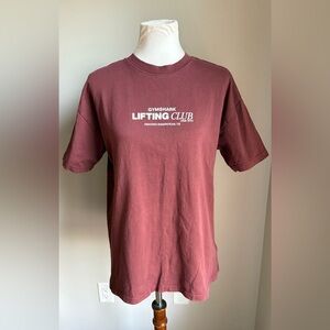 Gymshark Social Club Oversized T-Shirt In Cherry Brown Size S